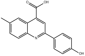 2-(4-ヒドロキシフェニル)-6-メチルキノリン-4-カルボン酸 化学構造式