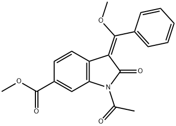 (E)-Methyl 1-acetyl-3-(Methoxy(phenyl)Methylene)-2-oxoindoline-6-carboxylate Structure