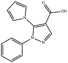 1-フェニル-5-(1H-ピロール-1-イル)-1H-ピラゾール-4-カルボン酸 化学構造式