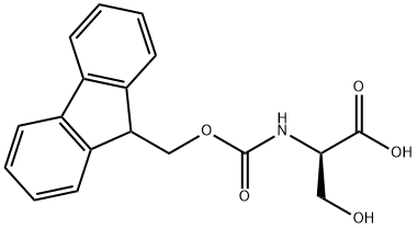 N-[(9H-フルオレン-9-イルメトキシ)カルボニル]-D-セリン 化学構造式