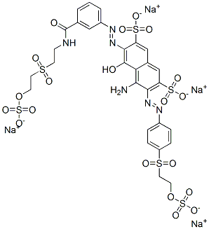 2,7-Naphthalenedisulfonic acid, 4-amino-5-hydroxy-6-3-2-2-(sulfooxy)ethylsulfonylethylaminocarbonylphenylazo-3-4-2-(sulfooxy)ethylsulfonylphenylazo-, tetrasodium salt|