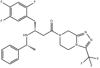 (3R)-1-[5,6-二氢-3-(三氟甲基)-1,2,4-三唑并[4,3-A]吡嗪-7(8H)-基]-3-[[(1R)-1-苯乙基]氨基]-4-(2,4,5-三氟苯基)-1-丁酮, 1169707-30-5, 结构式