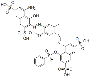 5-amino-4-hydroxy-3-[[2-methoxy-5-methyl-4-[[8-[(phenylsulphonyl)oxy]-3,6-disulpho-1-naphthyl]azo]phenyl]azo]naphthalene-2,7-disulphonic acid Structure