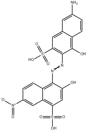 4-[(6-amino-1-hydroxy-3-sulpho-2-naphthyl)azo]-3-hydroxy-7-nitronaphthalene-1-sulphonic acid ,117-69-1,结构式