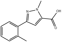 1-Methyl-3-(2-methylphenyl)-1{H}-pyrazole-5-carboxylic acid Struktur