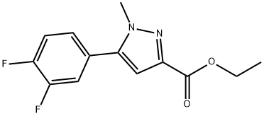 Ethyl5-(3,4-difluorophenyl)-1-methyl-1H-pyrazole-3-carboxylate Struktur