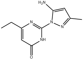 2-(5-Amino-3-methyl-1H-pyrazol-1-yl)-6-ethylpyrimidin-4(3H)-one Struktur