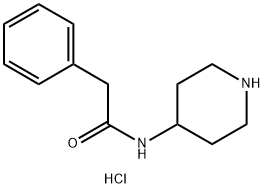 2-フェニル-N-(4-ピペリジニル)アセトアミド塩酸塩 化学構造式