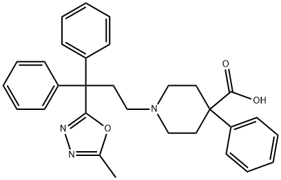 117075-97-5 1-[3-(5-Methyl-1,3,4-oxadiazol-2-yl)-3,3-diphenylpropyl]-4-phenylpiperidine-4-carboxylic acid