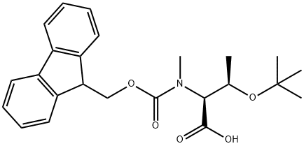 N-Fmoc-N-Methyl-O-tert-butyl-L-threonine 化学構造式