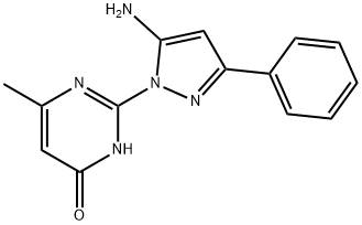 2-(5-Amino-3-phenyl-1H-pyrazol-1-yl)-6-methylpyrimidin-4(3H)-one Struktur