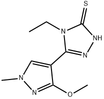 4-Ethyl-5-(3-methoxy-1-methyl-1H-pyrazol-4-yl)-4H-1,2,4-triazole-3-thiol Structure