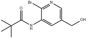 N-(2-Bromo-5-(hydroxymethyl)pyridin-3-yl)-pivalamide Struktur