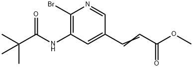 Methyl 3-(6-bromo-5-pivalamidopyridin-3-yl)-acrylate Struktur
