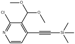 2-Chloro-3-(dimethoxymethyl)-4-((trimethylsilyl)-ethynyl)pyridine 结构式