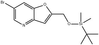 6-ブロモ-2-((TERT-ブチルジメチルシリルオキシ)メチル)フロ[3,2-B]ピリジン 化学構造式