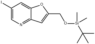 2-((tert-Butyldimethylsilyloxy)methyl)-6-iodofuro[3,2-b]pyridine Struktur