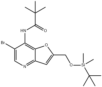 N-(6-溴-2-(((叔丁基二甲基硅)氧)甲基)呋喃并[3,2-B]吡啶-7-基)特戊酰胺, 1171920-45-8, 结构式