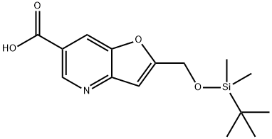 2-((TERT-ブチルジメチルシリルオキシ)メチル)フロ[3,2-B]ピリジン-6-カルボン酸 化学構造式