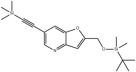 2-(((叔丁基二甲基甲硅烷基)氧基)甲基)-6-((三甲基甲硅烷基)乙炔基)呋喃并[3,2-B]吡啶 结构式