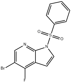 1H-Pyrrolo[2,3-b]pyridine, 5-broMo-4-fluoro-1-(phenylsulfonyl)- Struktur