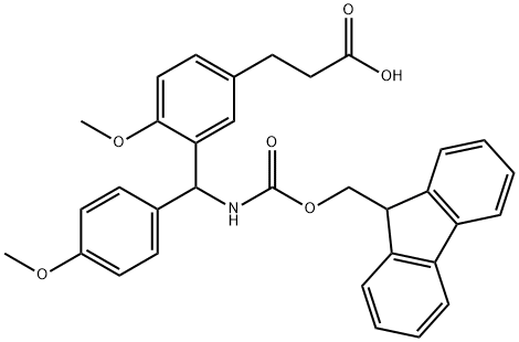 3-[[[(9H-Fluoren-9-ylmethoxy)carbonyl]amino](4-methoxyphenyl)methyl]-4-methoxybenzenepropanoic acid,117286-85-8,结构式