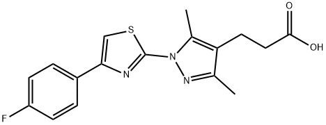 1-[4-(4-Fluorophenyl)-2-thiazolyl]-3,5-diMethyl-1H-pyrazole-4-propanoic Acid Struktur