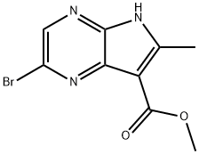2-溴-6-甲基-5H-吡咯并[2,3-B]吡嗪-7-羧酸甲酯,1172943-37-1,结构式