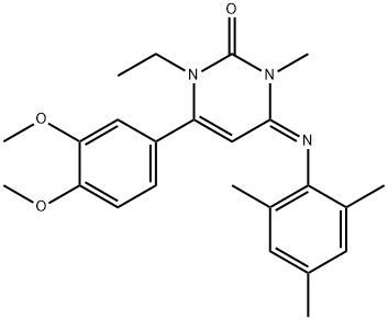 6-(3,4-Dimethoxyphenyl)-1-ethyl-3,4-dihydro-3-methyl-4-[(Z)-(2,4,6-trimethylphenyl)imino]-2(1H)-pyrimidinone|117321-77-4