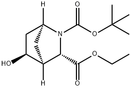Ethyl (1S,3S,4S,5S)-rel-2-Boc-5-hydroxy-2-azabicyclo[2.2.1]heptane-3-carboxylate Struktur