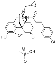 14B-(对氯肉桂氨基)-7,8-二氢-N-环丙基甲基吗啡酮甲磺酸,117332-69-1,结构式