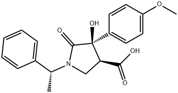 (3S,4R)-4-(3-fluorophenyl)-4-hydroxy-5-oxo-1-((R)-1-phenylethyl)pyrrolidine-3-carboxylic acid,1173565-56-4,结构式