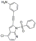 BenzenaMine, 3-[2-[4-chloro-1-(phenylsulfonyl)-1H-pyrrolo[2,3-b]pyridin-2-yl]ethynyl]- 结构式