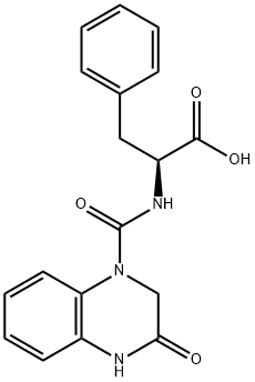 (S)-2-(3-Oxo-1,2,3,4-tetrahydroquinoxaline-1-carboxamido)-3-phenylpropanoic acid Struktur