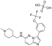 N-[(1-Methyl-4-piperidinyl)methyl]-3-[3-(trifluoromethoxy)phenyl]imidazo[1,2-b]pyridazin-6-amine sulfate Structure