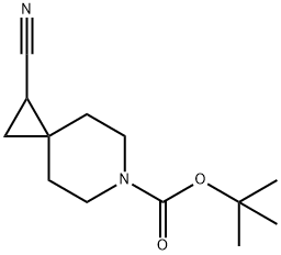 tert-Butyl 1-cyano-6-azaspiro[2.5]octane-6-carboxylate 化学構造式