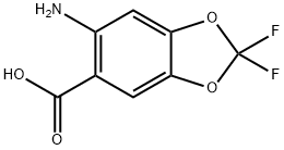 6-アミノ-2,2-ジフルオロ-1,3-ベンゾジオキソール-5-カルボン酸 化学構造式