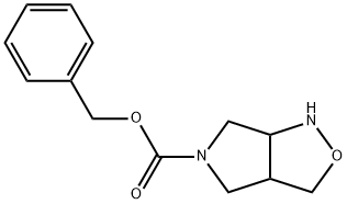 Tetrahydro-1H-pyrrolo[3,4-c]isoxazole-5(3H)-carboxylic acid phenylmethyl ester 化学構造式
