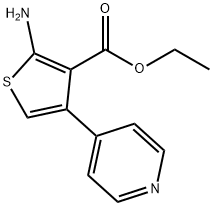2-アミノ-4-(4-ピリジニル)-3-チオフェンカルボン酸エチル 化学構造式