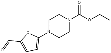 Ethyl 4-(5-formyl-2-furyl)piperazine-1-carboxylate Struktur