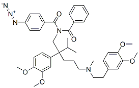 (N-benzoyl)-5-((3,4-dimethoxyphenethyl)methylamino)-2-(3,4-dimethoxyphenyl)-2-isopropyl-N-4-azidobenzoylpentylamine 结构式