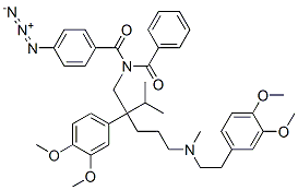 (N-benzoyl)-5-((3,4-dimethoxyphenethyl)methylamino)-2-(3,4-dimethoxyphenyl)-2-isopropyl-N-4-azidobenzoylpentylamine,117638-38-7,结构式