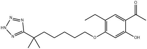 2'-ヒドロキシ-5'-エチル-4'-[6-(1H-テトラゾール-5-イル)-6-メチルヘプチルオキシ]アセトフェノン 化学構造式