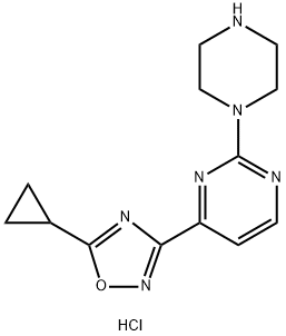 4-(5-Cyclopropyl-1,2,4-oxadiazol-3-yl)-2-piperazin-1-ylpyrimidine dihydrochloride Struktur