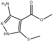 1H-Pyrazole-4-carboxylicacid,3-amino-5-(methylthio)-,methylester(9CI) Structure