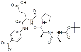 tert-butoxycarbonyl-alanyl-alanyl-prolyl-glutamyl-4-nitroanilide 结构式