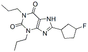 8-(3-Fluorocyclopentyl)-1,3-dipropyl-3,7-dihydro-1H-purine-2,6-dione 化学構造式