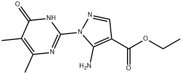 Ethyl 5-amino-1-(4,5-dimethyl-6-oxo-1,6-dihydropyrimidin-2-yl)-1{H}-pyrazole-4-carboxylate Structure