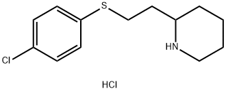 2-{2-[(4-クロロフェニル)スルファニル]エチル}ピペリジン塩酸塩 化学構造式