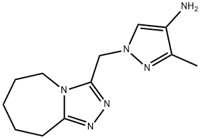 3-Methyl-1-(6,7,8,9-tetrahydro-5H-[1,2,4]triazolo-[4,3-a]azepin-3-ylmethyl)-1H-pyrazol-4-amine Struktur